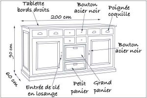 croquis buffet teck